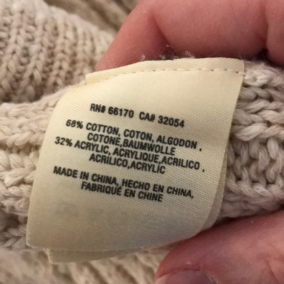 Anthropologie cream open knitted chunky cardigan size medium - Picture 6 of 9